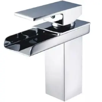 CANILLA MONOCOMANDO CASCADA BAJA PLATEADA